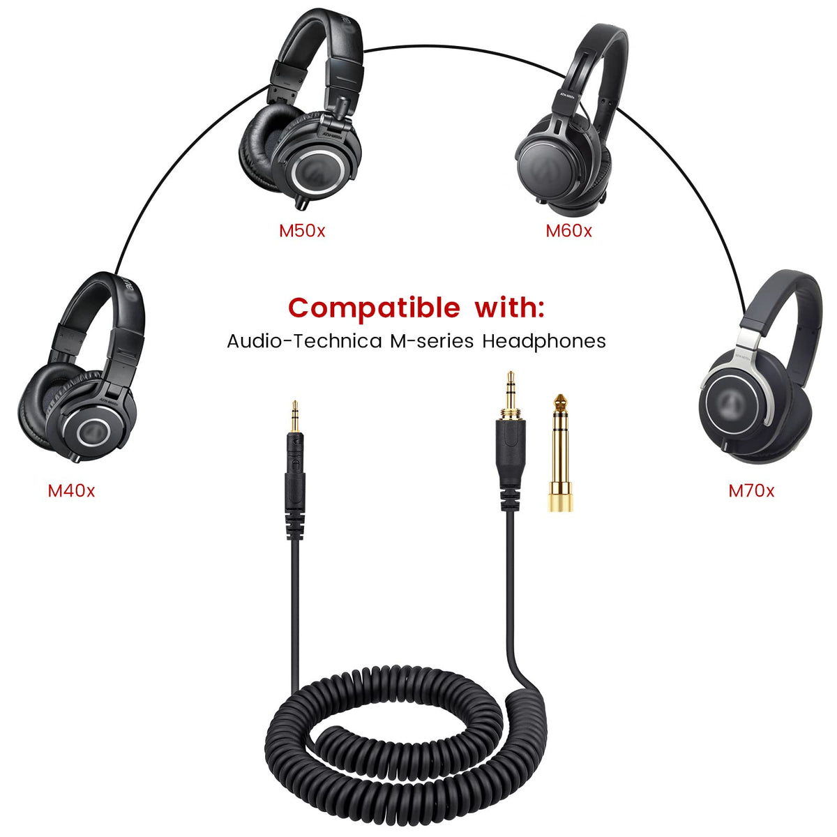 Weishan 2.5mm to 3.5mm TRS connectors for stable sound.