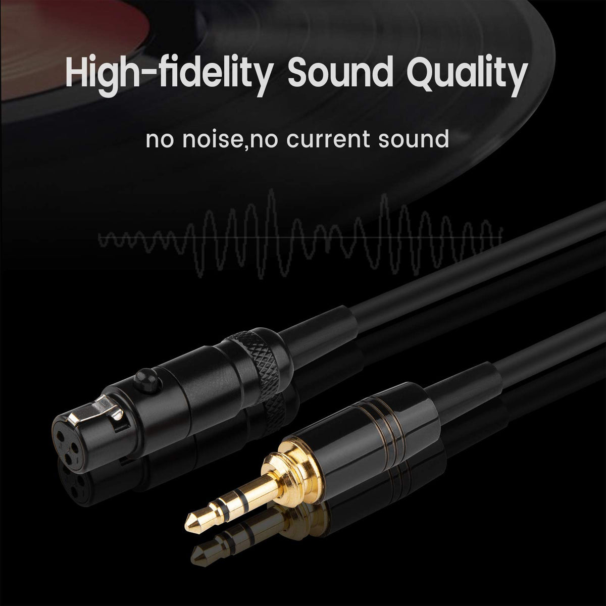 weishan cable connected to headphones on studio desk for flexible movement