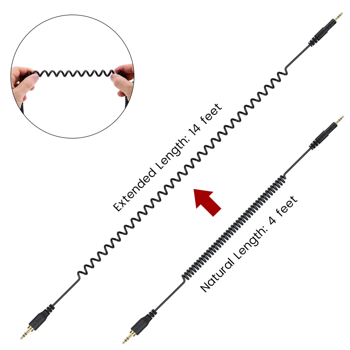 Weishan studio and DJ use-friendly coiled cable.