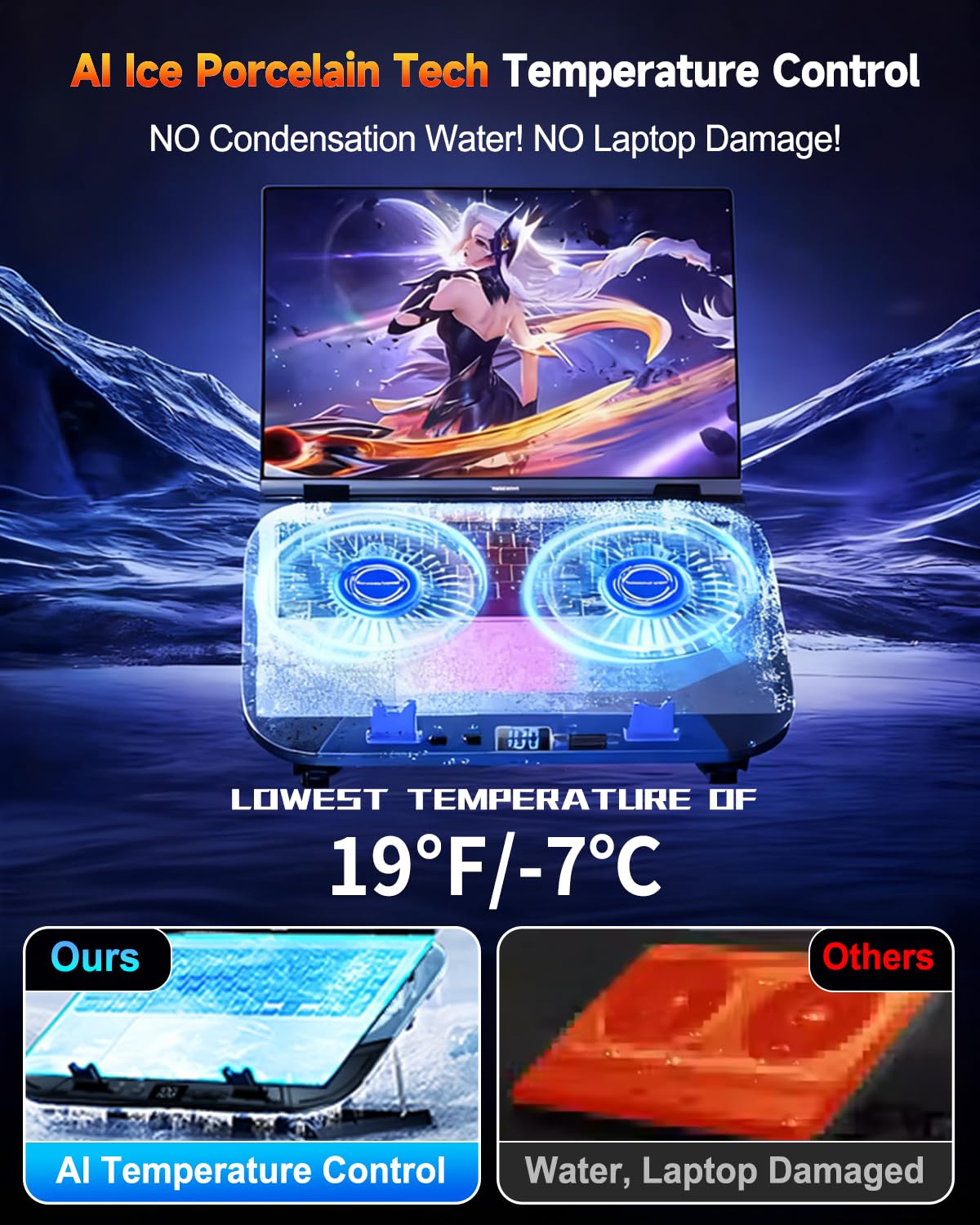 WEKEFON turbo fan blade detail, delivers high airflow with low noise