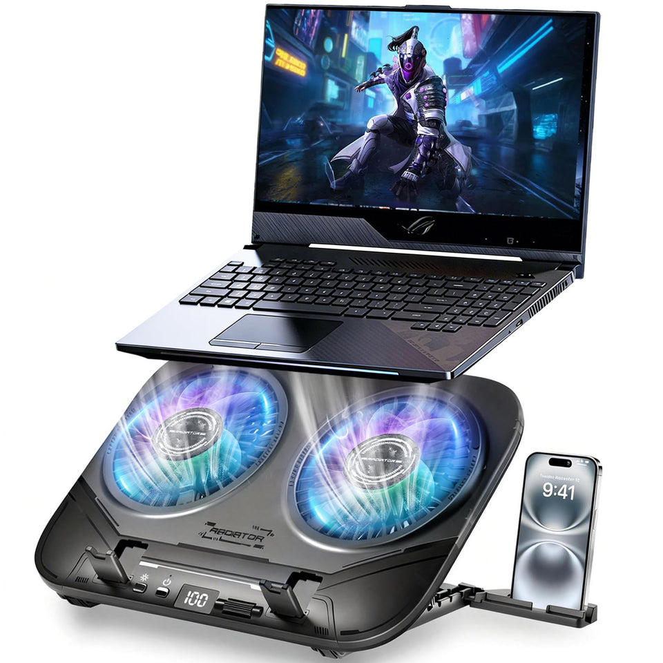 WEKEFON front view showing full cooling pad and ventilation, improves device cooling