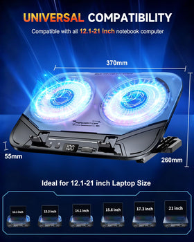 WEKEFON next to a 15-inch laptop to show scale, ensures compatibility clarity