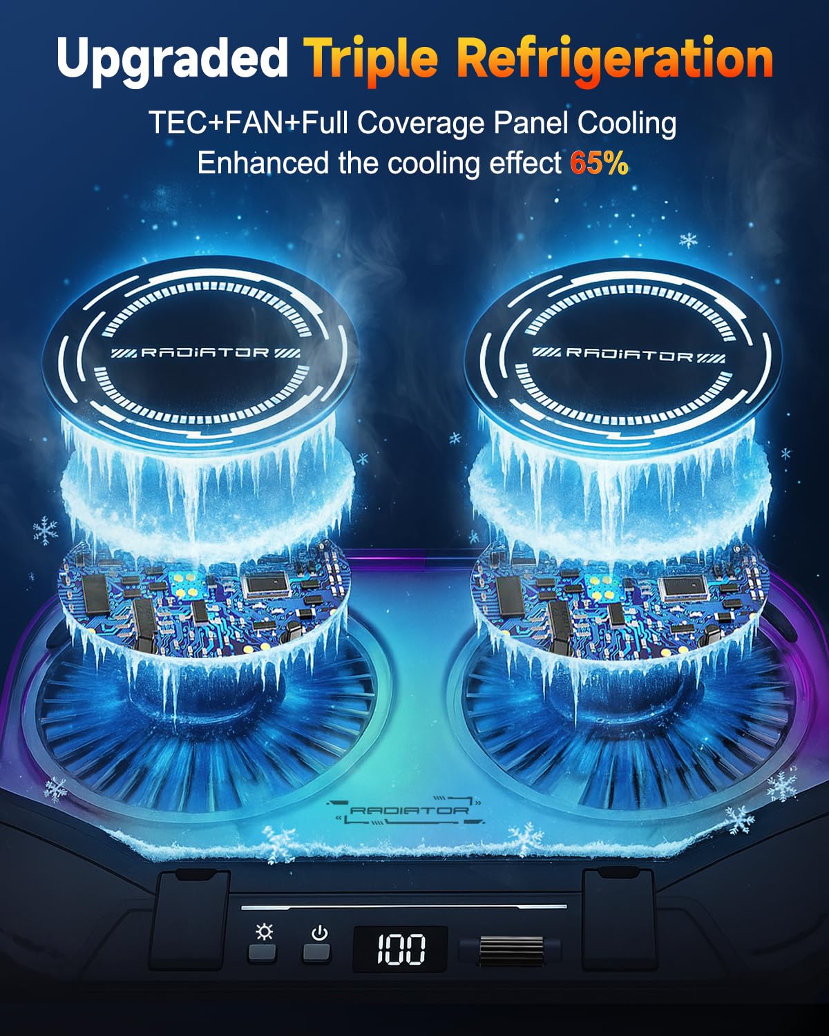 WEKEFON close-up of TEC module and vents, highlights focused heat transfer benefit