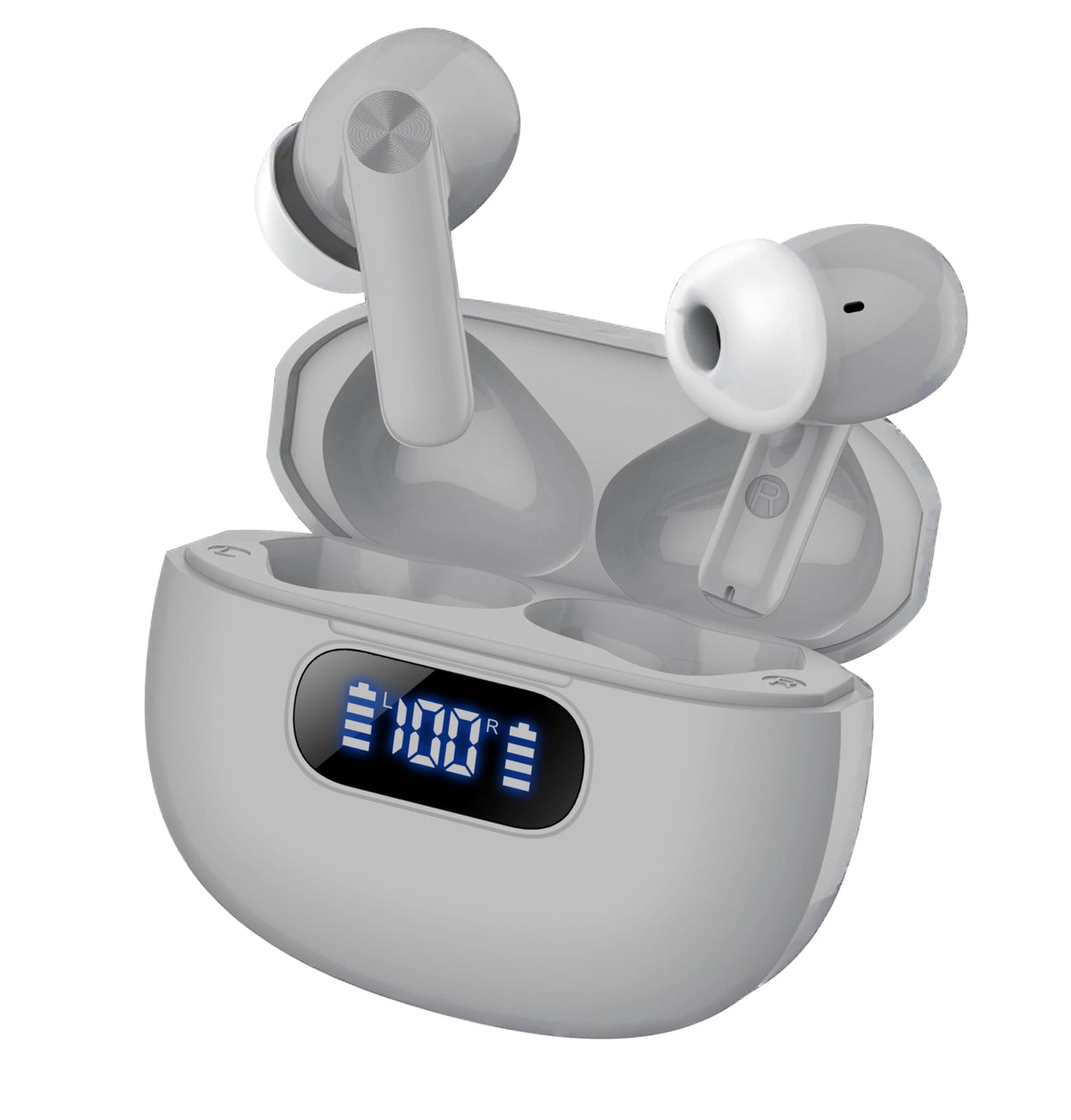 Wekily S50 earbuds with LED power display for quick battery status on the go