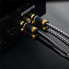 Wekuant Audiophile RCA Cable uses red and white markers for quick left-right setup.