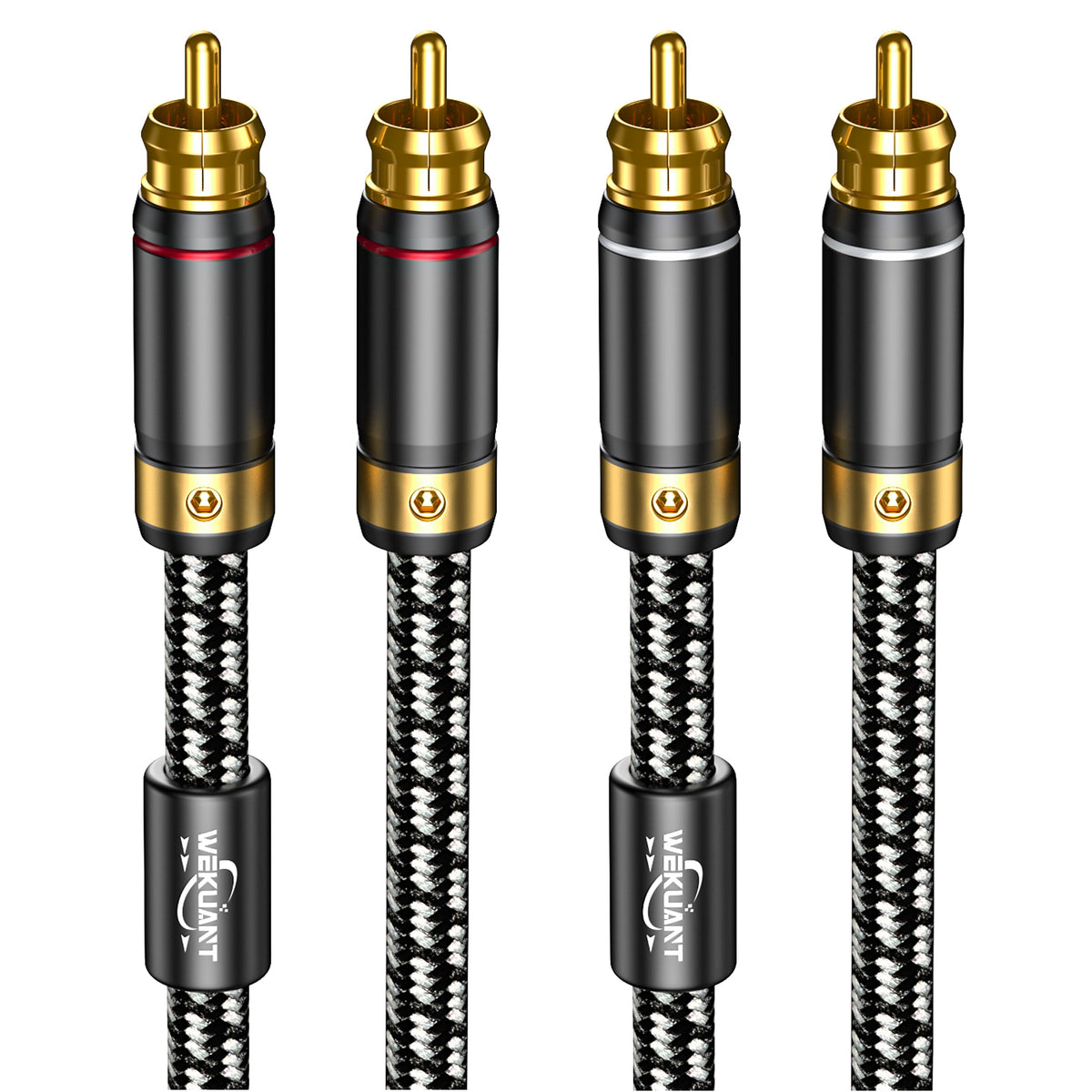 Wekuant audiophiles RCA cable braided design enhances durability and tone clarity
