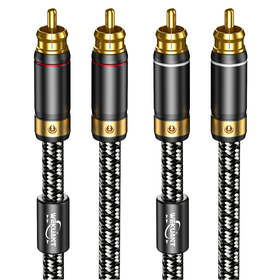 Wekuant audiophiles RCA cable braided design enhances durability and tone clarity