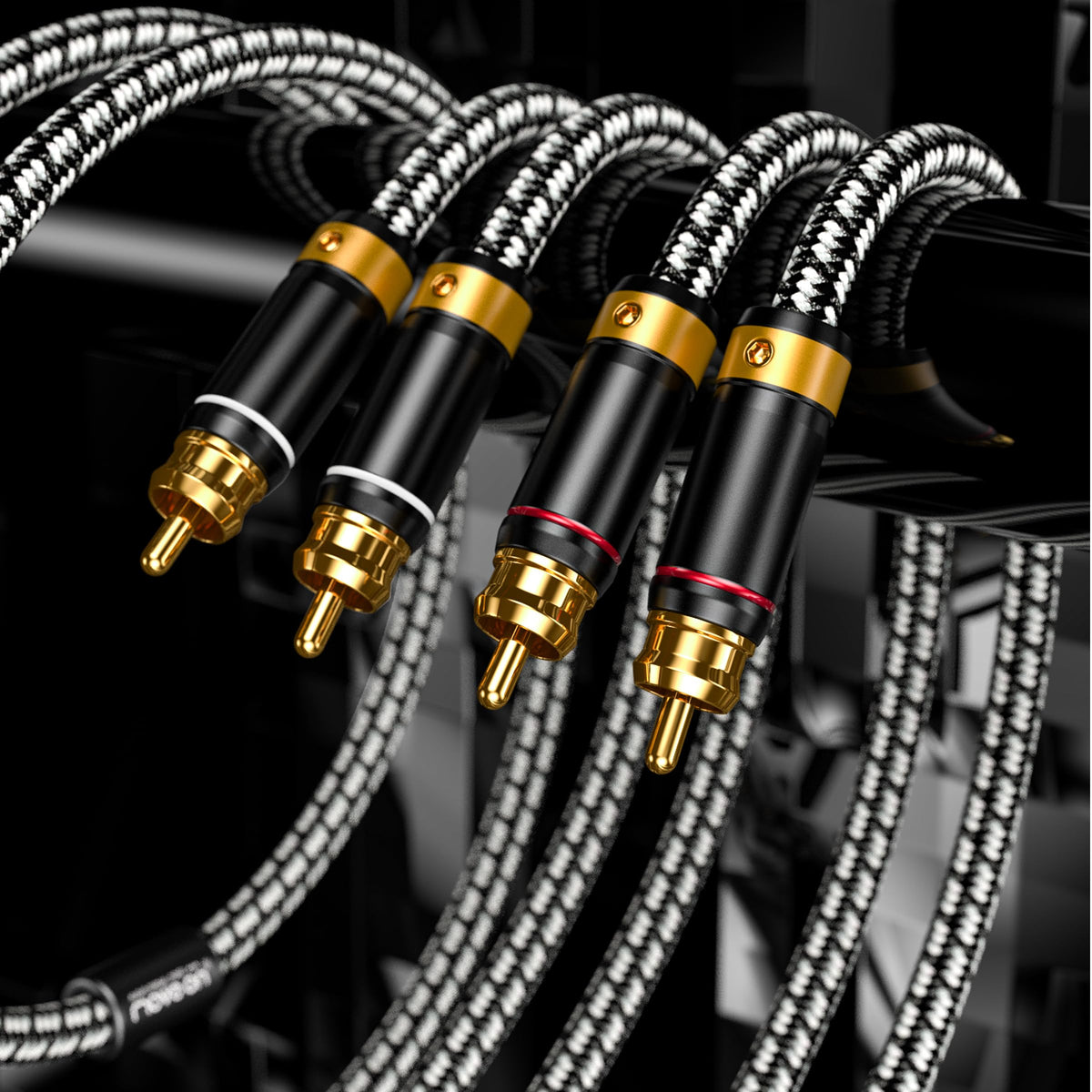 Wekuant audiophiles RCA cable silvered-plated copper core for clean, stable signal transmission