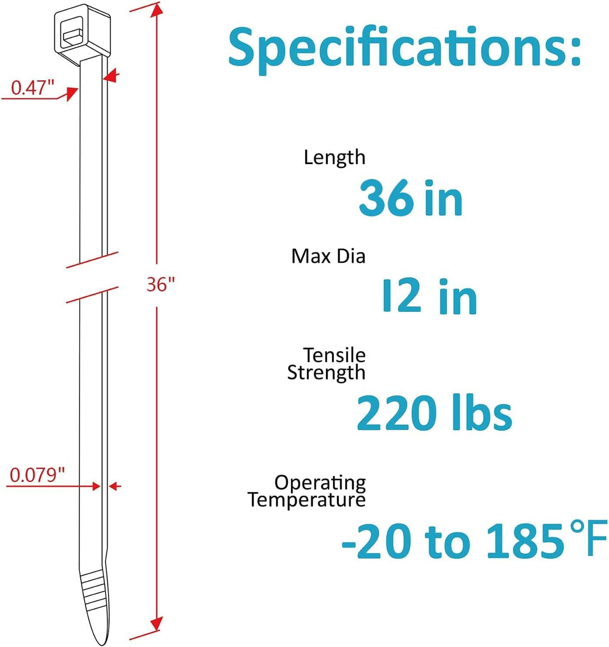 WLEAD zip ties UV-resistant for long-lasting outdoor mounting and organization.
