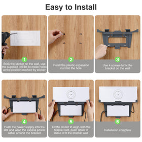 Welllifein Starlink Mesh Router Wall Holder mounted on wall for clean setup.