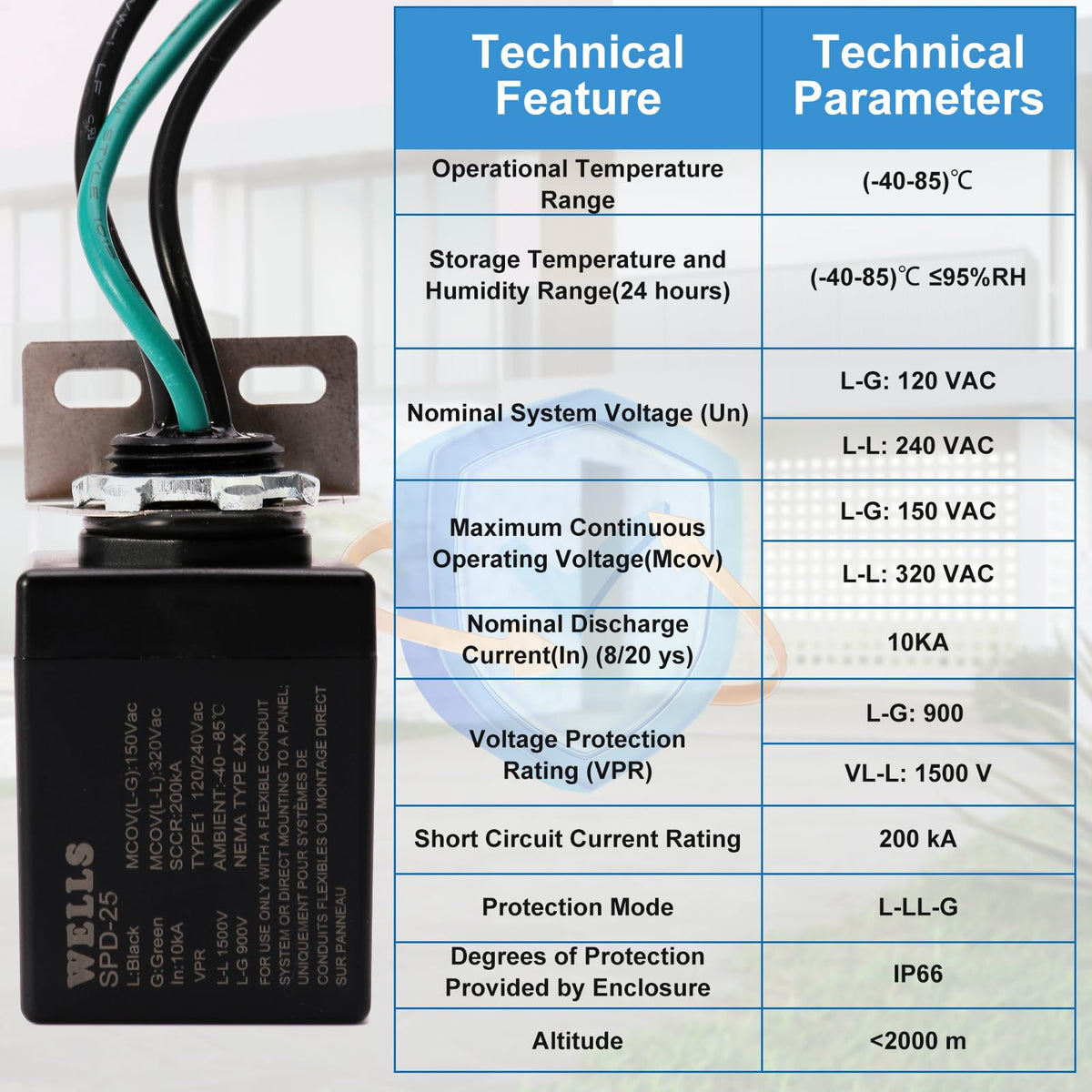 Wells installed beside a ductless mini-split demonstrating real-world equipment protection