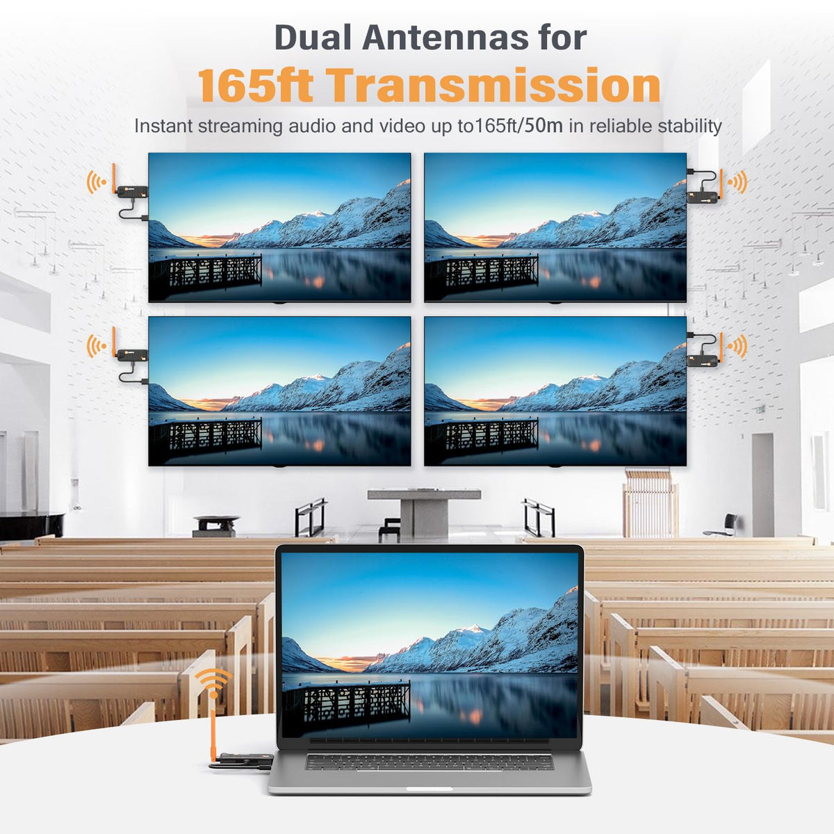 WELUSOPU receiver two offers flexible placement for presentations