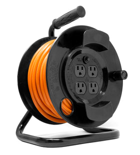 WEN front view of 50 ft reel showing cable and housing for easy transport