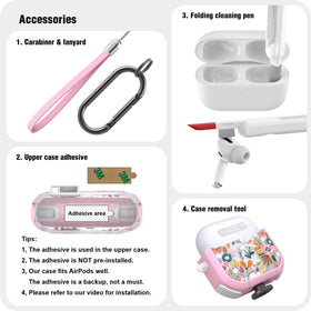 WENEW pink flower case shown with wireless charging compatibility.