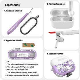 Wenew AirPods Pro 2 case includes lanyard and carabiner for travel.