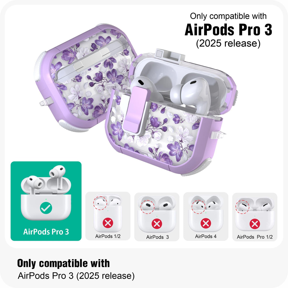 WENEW AirPods Pro 3 case with magnetic lock keeps earbuds secure and accessible