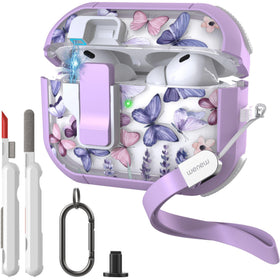 WENEW AirPods Pro 3 case with purple butterfly pattern protects your case and adds style.