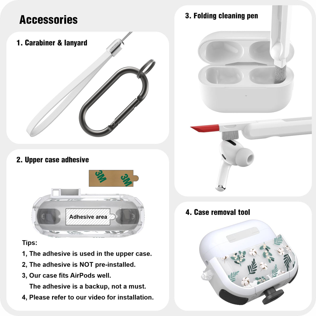 WENEW AirPods Pro 3 case wireless charging compatible with visible indicator