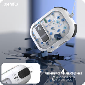WENEW AirPods Pro blue flower case magnetic lock open demonstration
