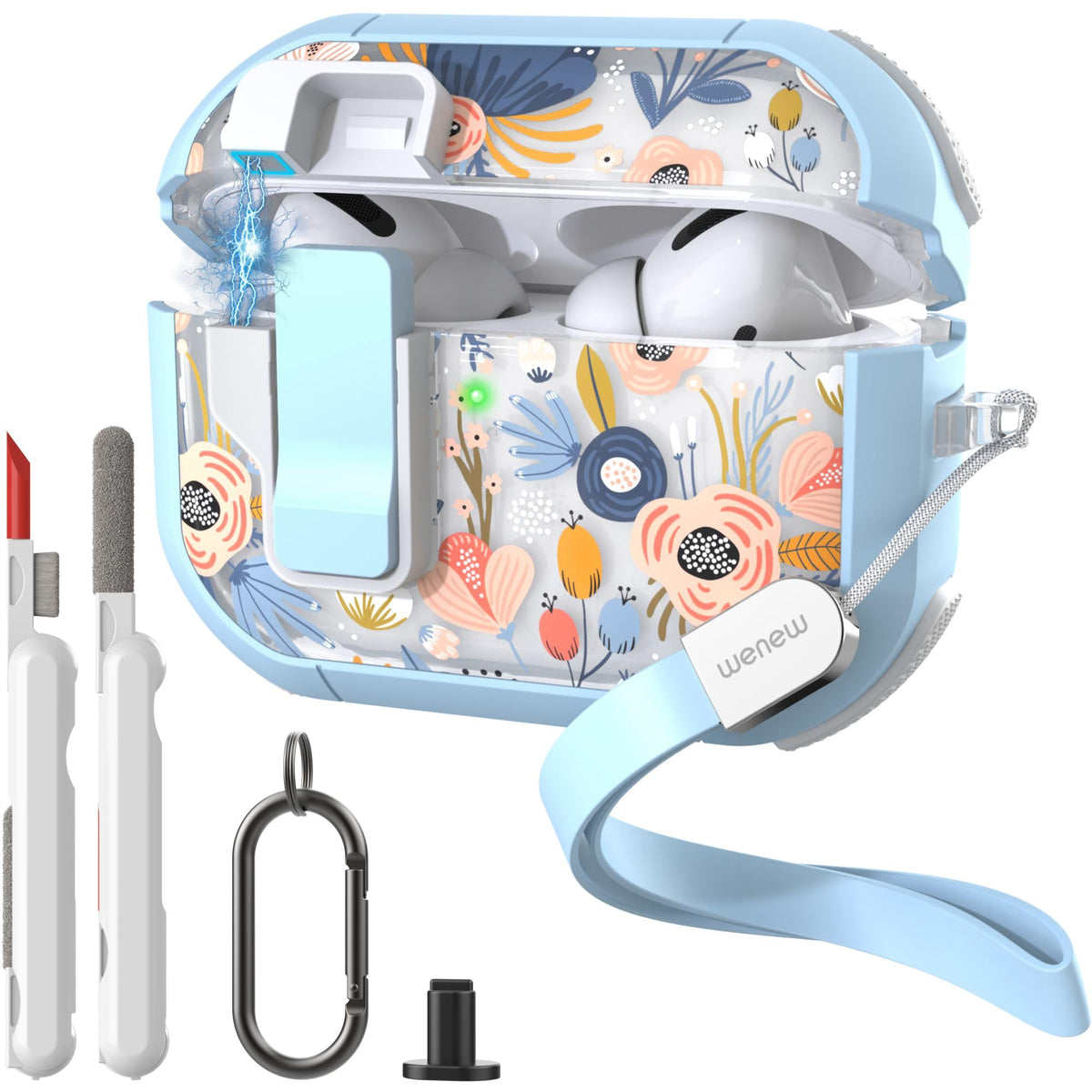 WENew AirPods Pro case assembled with full-body protection and wireless charging support