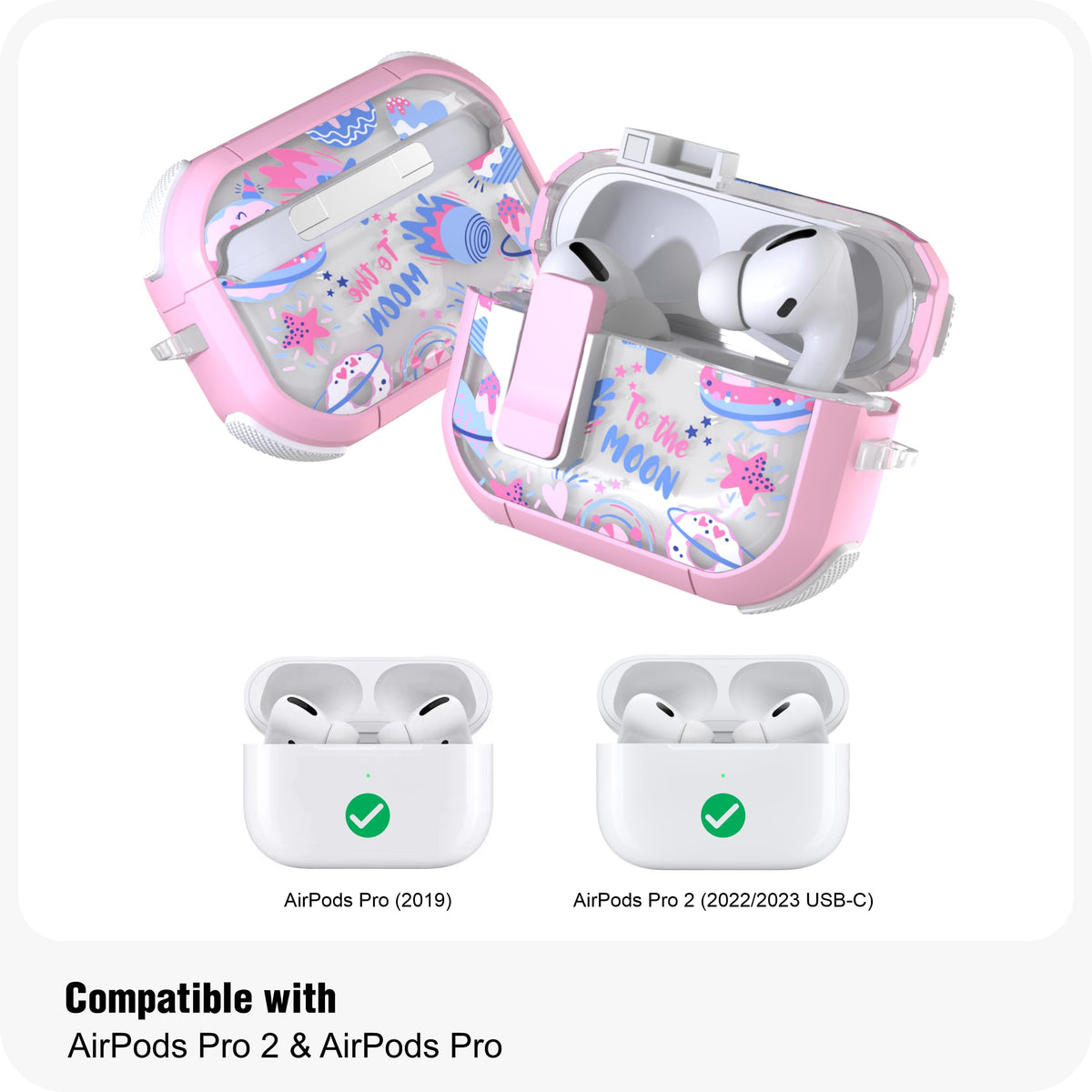 WENew AirPods Pro Pro 2 case, one-click magnetic lock for quick access.