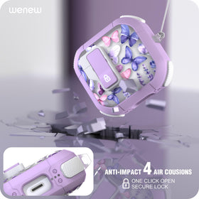 WENEW AirPods 4th case shows charging light through the shell for wireless charging.