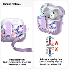 WENEW AirPods 4th case translucent body hides minor scratches while showing pattern.