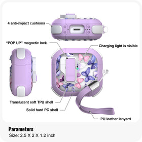 WENEW AirPods 4th case with magnetic lock open for secure on-the-go storage.