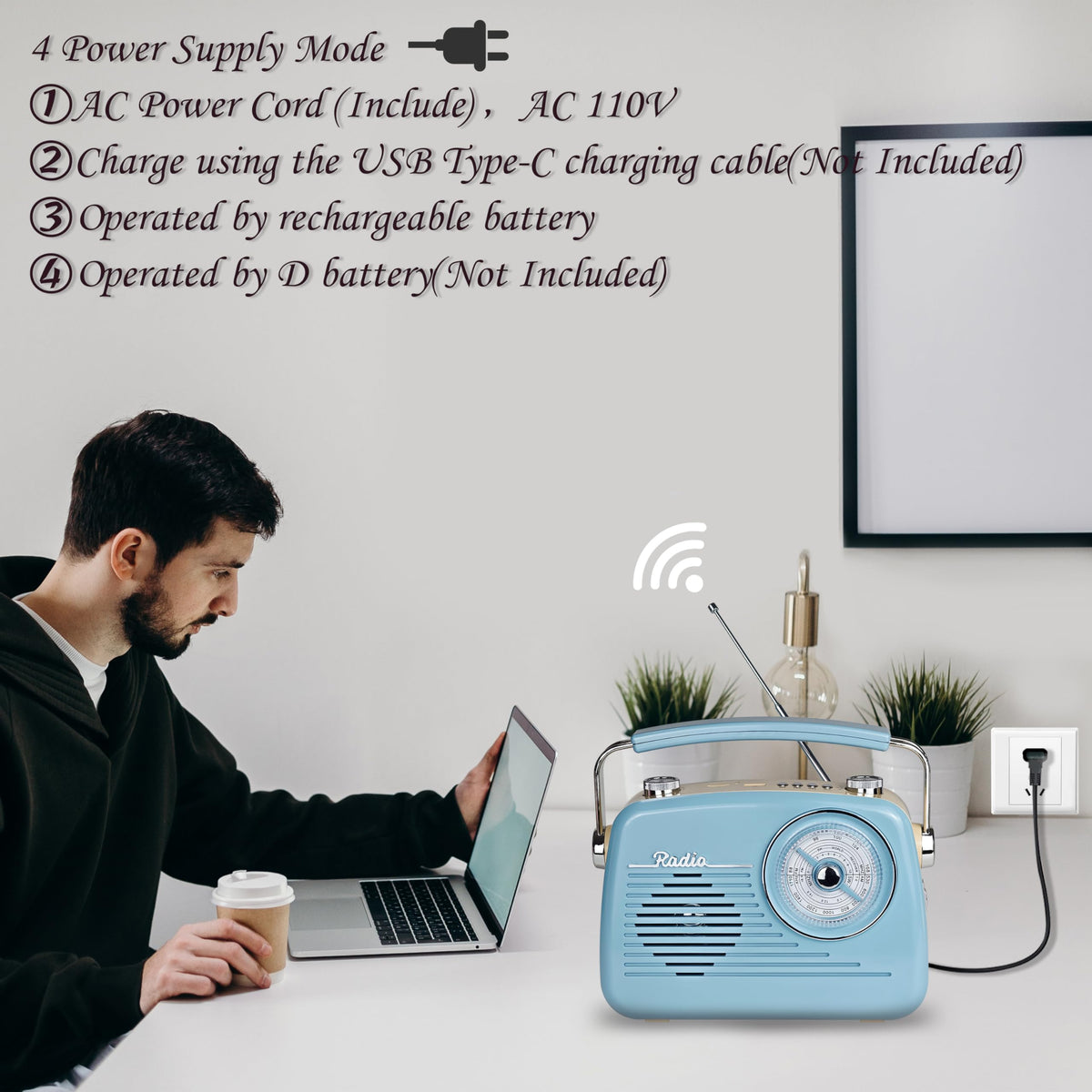 WENPZERAY five-in-one-multifunction device with Bluetooth for versatile listening.