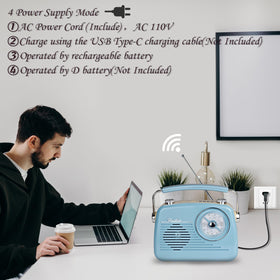 WENPZERAY five-in-one-multifunction device with Bluetooth for versatile listening.