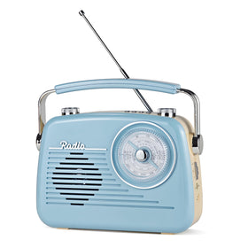 WENPZERAY portable-radio-blue with retro handle for easy carrying in daily use.