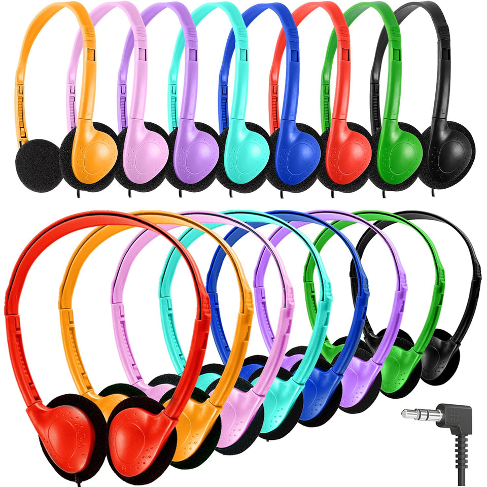 Wensdo 25-pack front box showing mixed-color headsets and quick distribution benefit