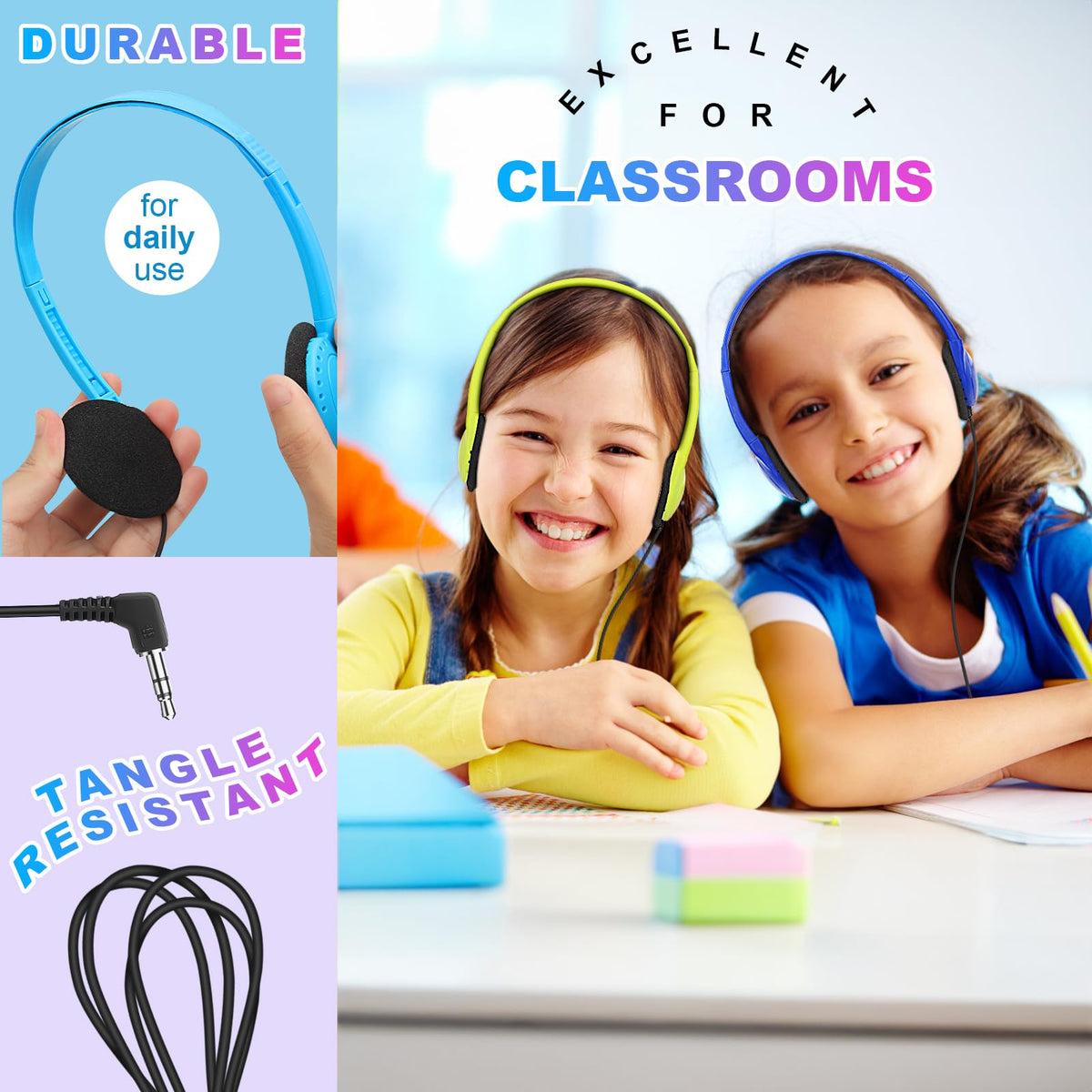 Wensdo adjustable headband detail showing flexible fit for kids and adults