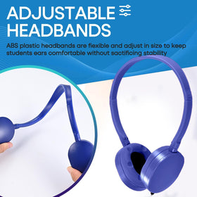 Wensdo classroom headphones with durable, tangle-free wired cables.