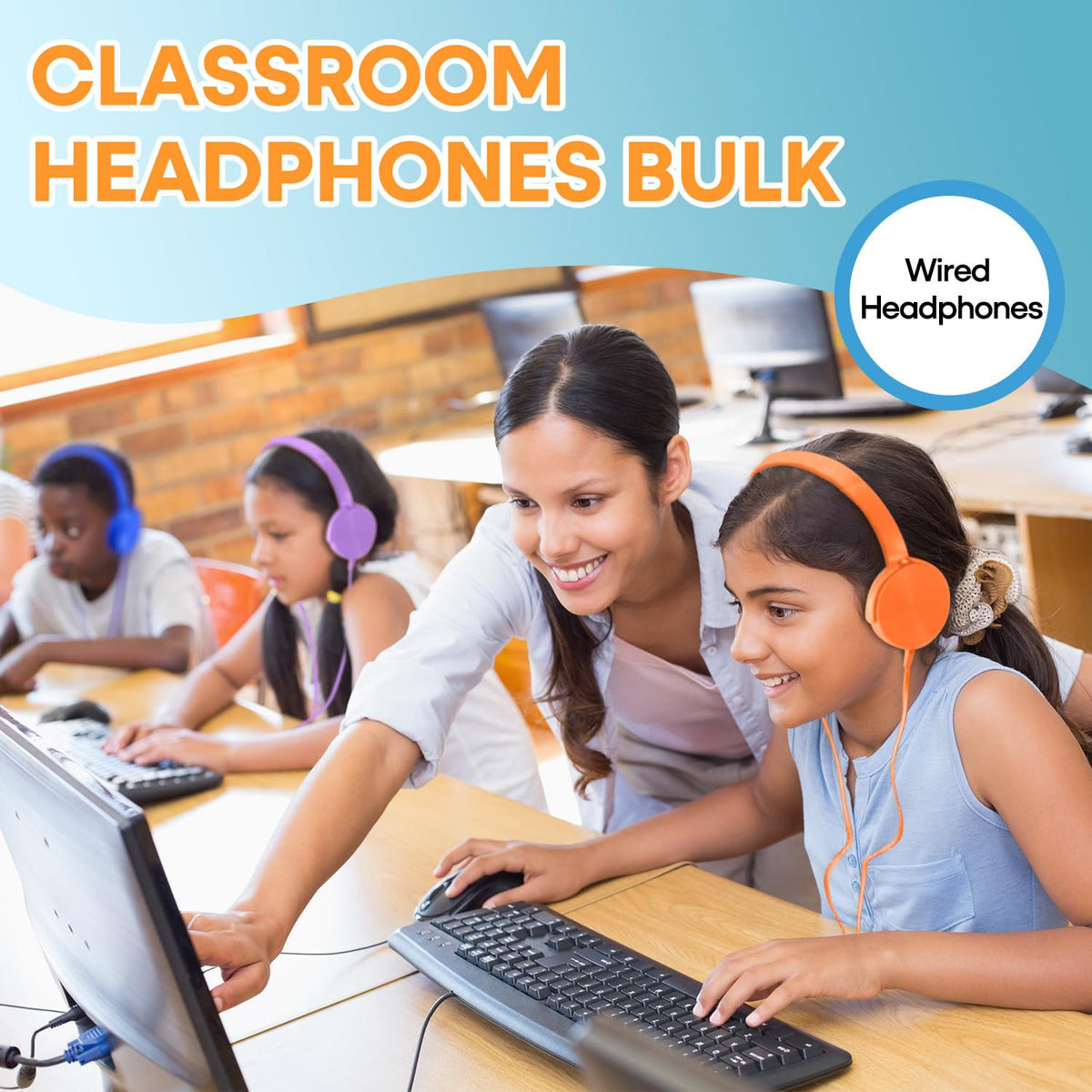 Durable wired design from Wensdo for daily classroom use.