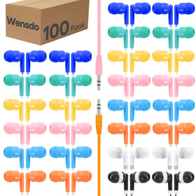 Wensdo earbuds 100-pack bulk classroom colors for versatile student listening