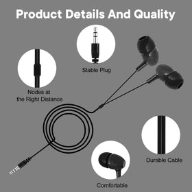 Wensdo earbuds durable elastic wire with a middle joint to prevent breakage.