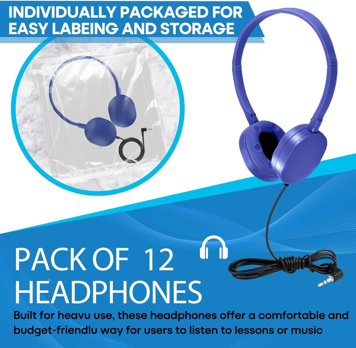 Wensdo HY104 headphones in classroom setting for learning.