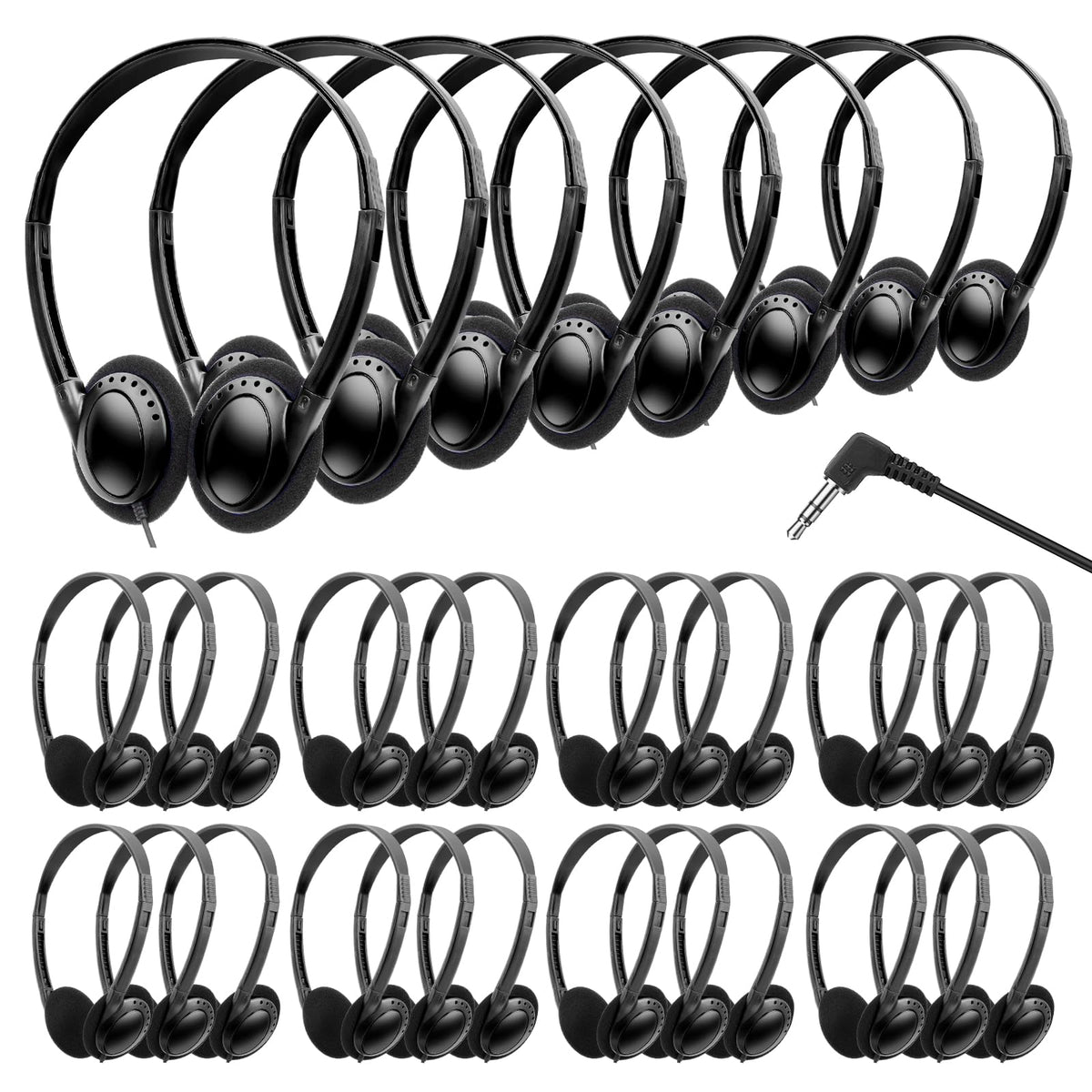 Wensdo HY103 bulk classroom headphones with adjustable fit for kids.