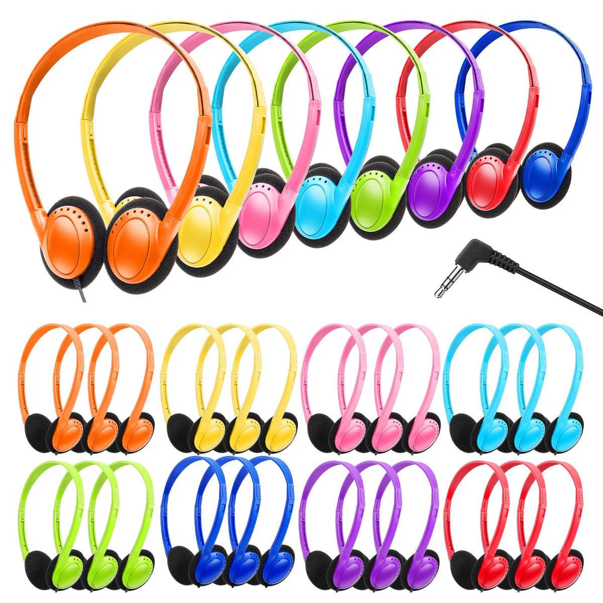 Wensdo HY103 bulk pack cover shows durable classroom headphones for many students