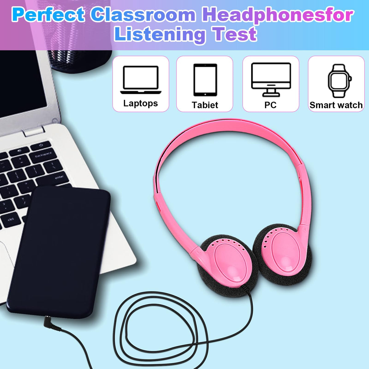 Wensdo HY103 soft ear cushions keep ears comfortable during long study sessions