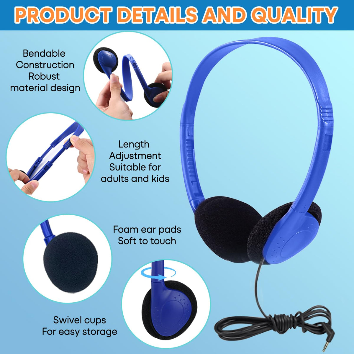 Wensdo HY857 adjustable headband designed for kids and adults