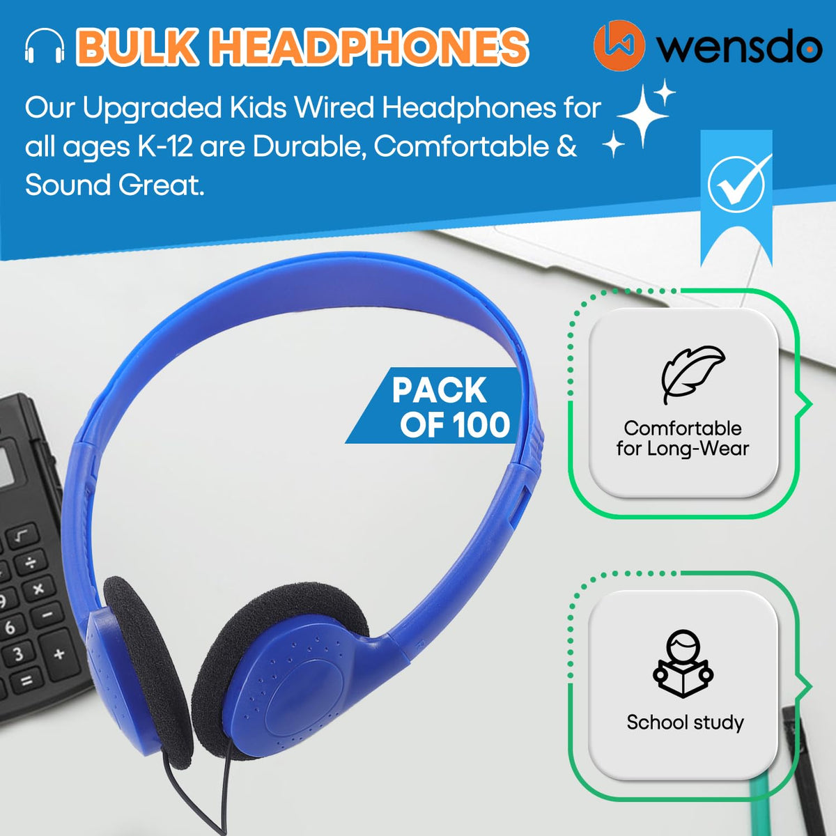 Close-up of Wensdo HY857 ear pads offering soft comfort for long study sessions