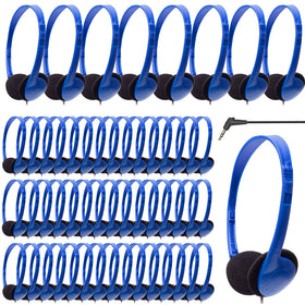 Wensdo HY857 kids headphones blue bulk pack neatly boxed for easy classroom distribution