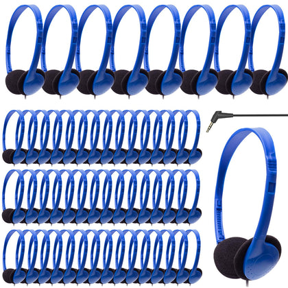 Wensdo HY857 kids headphones blue bulk pack neatly boxed for easy classroom distribution