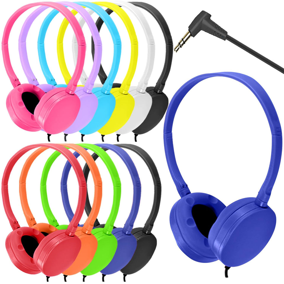 Wensdo Kids Headphones 12pack packaging shows value for classrooms and bulk orders.