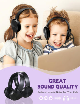Wensdo Kids Headphones wired 3.5mm connection for broad compatibility