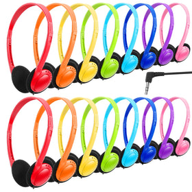 Wensdo kids headphones bulk 16-pack ready for classrooms and testing.