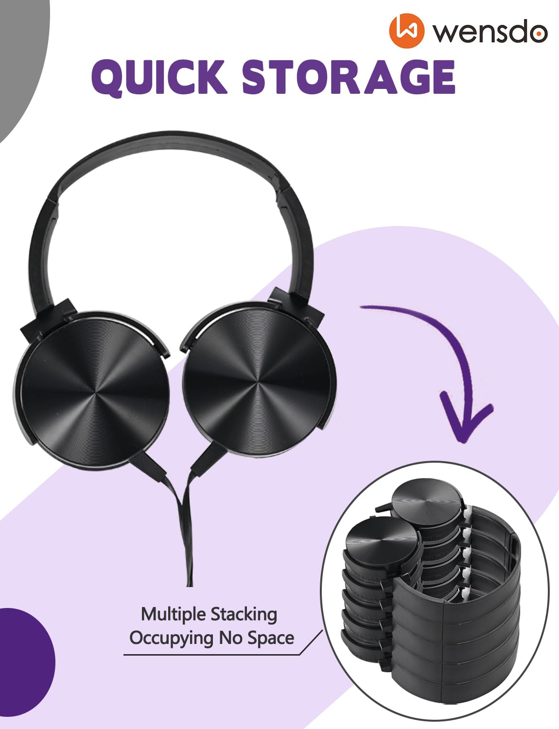Wensdo Kids Headphones on-ear design supports comfortable listening