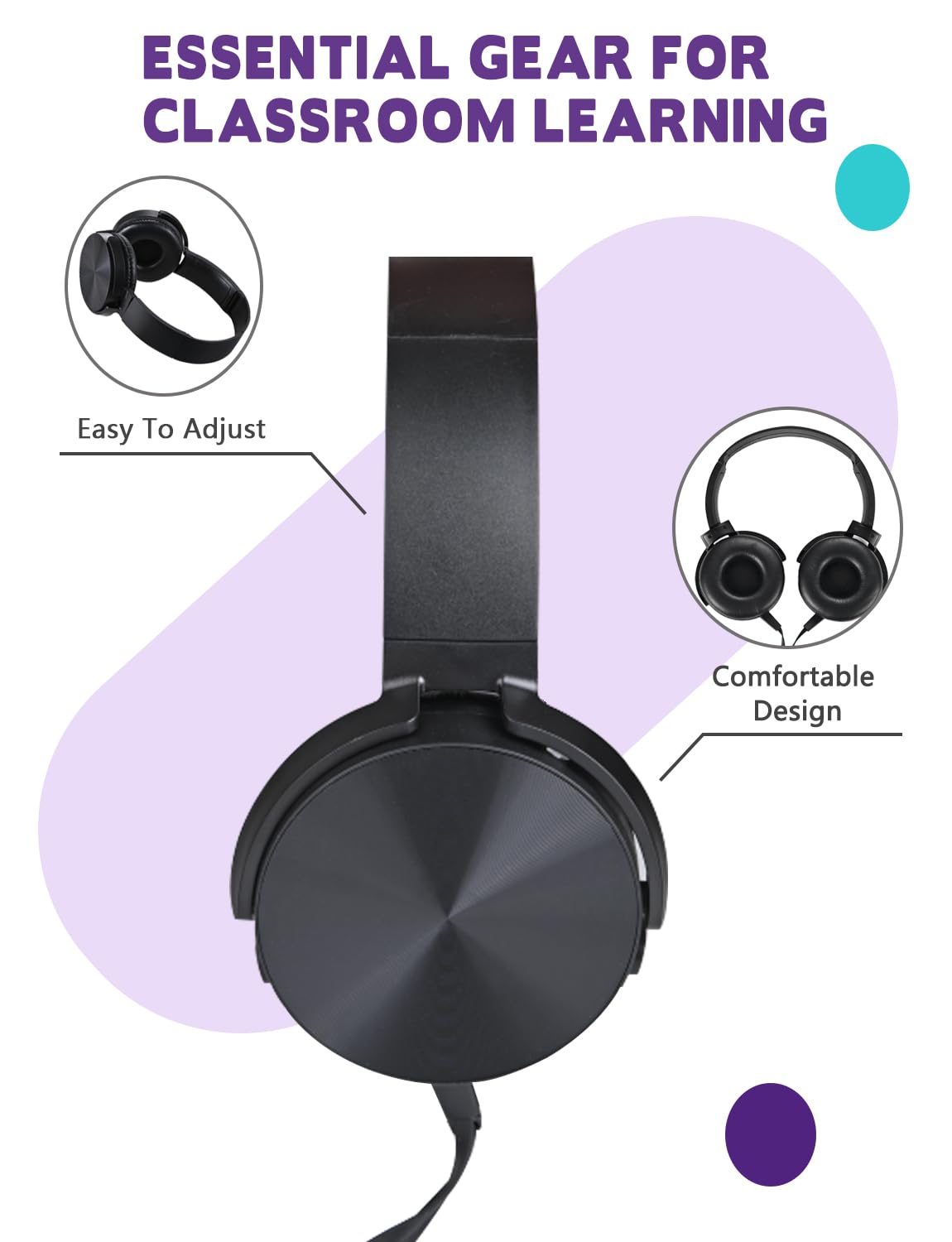 Wensdo Kids Headphones soft ear pads reduce pressure